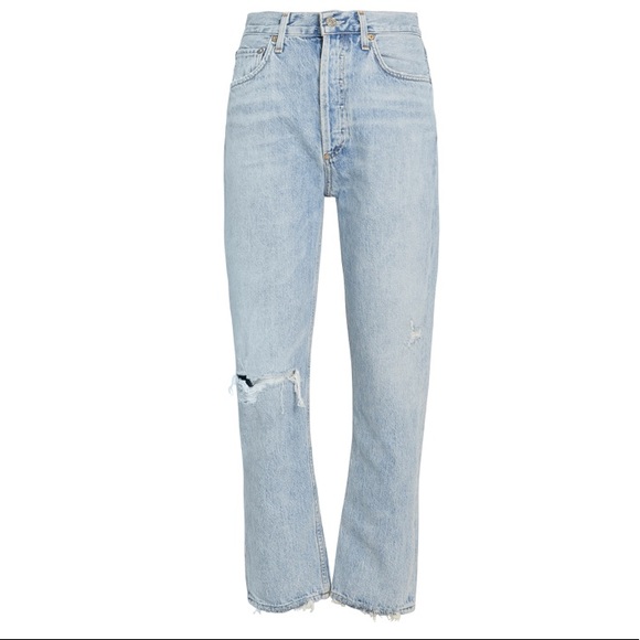 Agolde Denim - AGOLDE Riley High Rise Straight Crop Jeans in Shatter